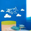 Stickers muraux enfants - Sticker Avion dans les nuages - ambiance-sticker.com