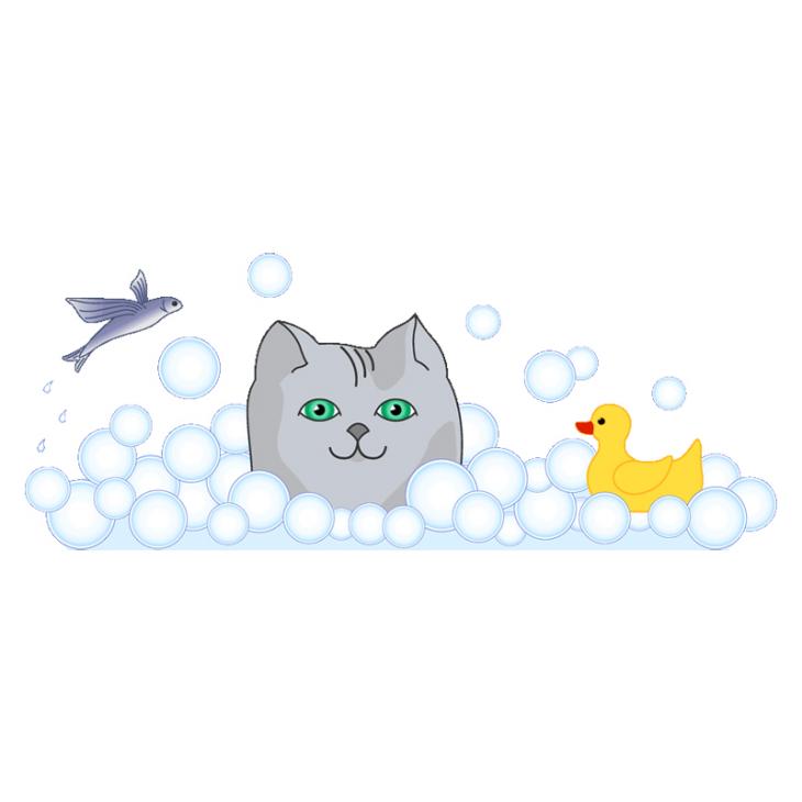 Sticker Chat dans le bain - ambiance-sticker.com
