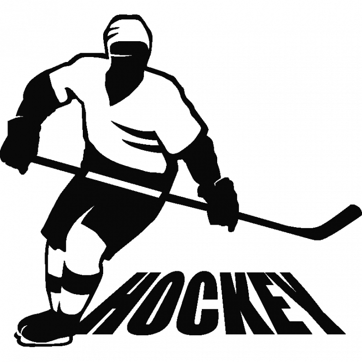 Stickers sport et football - Sticker  joueur de hockey - ambiance-sticker.com