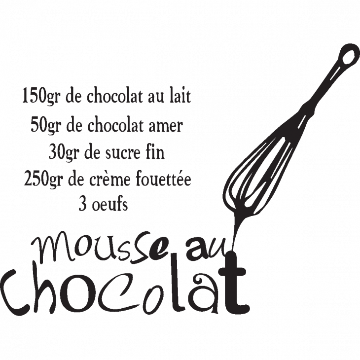 Sticker recette Mousse au chocolat  - Stickers muraux pour la cuisine - ambiance-sticker.com