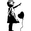 Muurstickers design - Muursticker meisje met hart ballon - ambiance-sticker.com