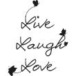 Muurstickers teksten - Muursticker Live Laugh Love - ambiance-sticker.com