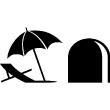 Muurstickers babykamer - Muursticker muizenhol en paraplu - ambiance-sticker.com