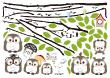 Muurstickers babykamer - Owls singing on tree wall decal - ambiance-sticker.com