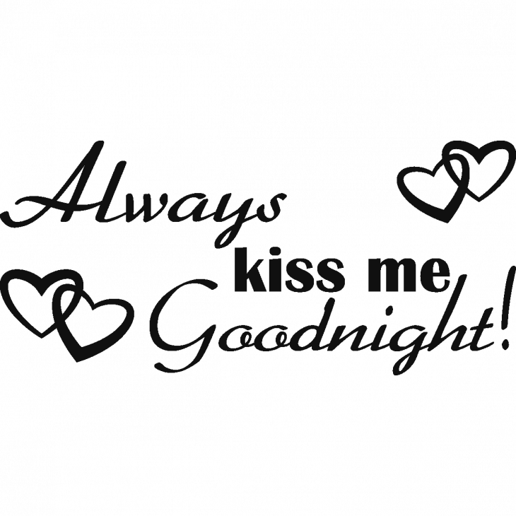 Muurstickers teksten - Muursticker Kiss me goodnight - ambiance-sticker.com