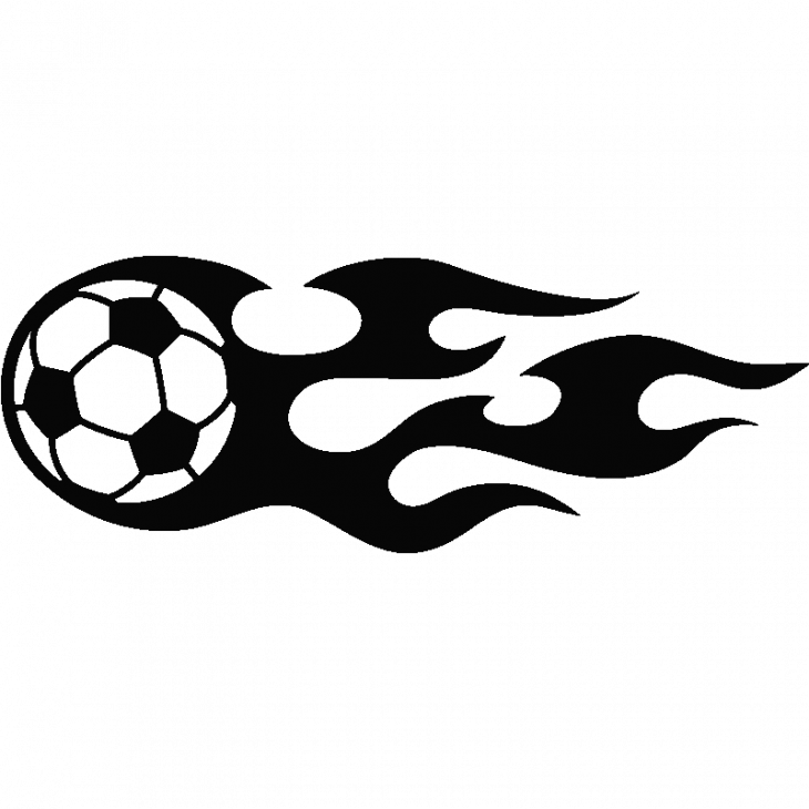 Muurstickers sport en voetbal - Muursticker vliegende bal met vlammen 1 - ambiance-sticker.com